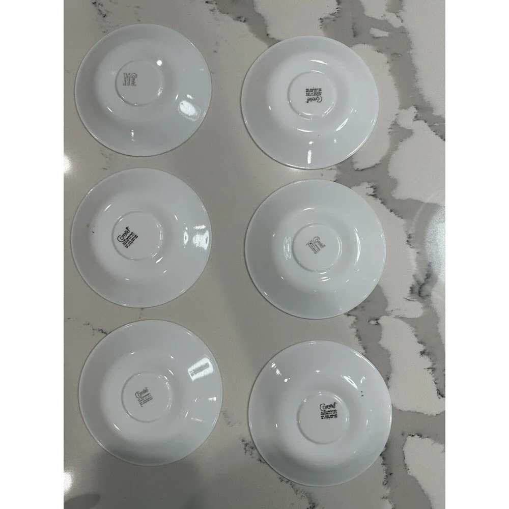 6 Corelle Spring Blossom Green Saucer Plate 6.25” Crazy Daisy USA Vintage